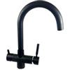Rubinetto ForHome® 4 Vie Per Acqua Depurata Rubinetto Per Depuratore (colore: Nero Opaco)