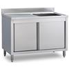 Ristosubito Lavello/Lavatoio Armadiato Acciaio Inox una Vasca con gocciolatoio Modello A1VGS/D136 Dim. cm L.130 P.60 H.85