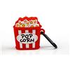 WONDEE Custodia protettiva in silicone per Airpod per Apple Airpods - Design a secchiello per popcorn con moschettone anti-smarrimento. Compatibile con Airpods 1 e 2, rosso