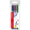 STABILO Pennarello PointMax punta feltro - punta 0,80mm - Stabilo - astuccio 4 colori: blu, nero, rosso, verde (unità vendita 1 pz.)