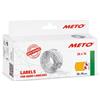 Meto Etichette per etichettatrice (26x16 mm, 2 linee, 6.000 pezzi, arancione fluo, permanenti, per Meto, Contact, Sato, Avery, Tovel, Samark, ecc.)