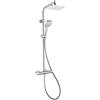 hansgrohe MySelect E 26764400 - Colonna doccia a pioggia 240 mm con inverter, doccetta (1 getto), supporto flessibile per doccia, barra e doccia a testa quadrata 1 getto, cromato, 26764400