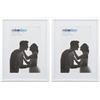 Relaxdays Bilderrahmen Set da 2 Cornici Portafoto, 15x20 cm, Passe Partout 10x15 cm Ritaglio Vetro, da Appoggiare o Appendere, Bianco