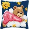 VERVACO Kit Cuscino Punto Croce Orso Rosa su Una Nuvola Set Ricamo Principianti Cuscini Gobelin Decorativi ca. 40 x 40 cm Accessori per Lavoretti Creativi DIY Casa Decor Hobby Adulti Cross Stitch