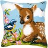 VERVACO Kit Cuscino Punto Croce Un Piccolo Cervo Set Ricamo Principianti Cuscini Gobelin Decorativi ca. 40 x 40 cm Accessori per Lavoretti Creativi DIY Casa Decor Hobby Adulti Cross Stitch