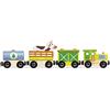 Janod - Set Trenino della Fattoria Story - 5 Figurine in Legno Animali e Veicoli - Giocattolo D'Immaginazione - Compatibile con Le Rotaie Esistenti Sul Mercato - Da 3 Anni in Su, J08578