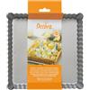 DECORA, 0070025 Stampo per Crostata di dimensioni 21 x 21 x 3,5 h cm, con Fondo Mobile in Acciaio Antiaderente, Quadrata, Rende facile Sformare i Dolci, Design Professionale