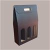 LUCGEL SRL 10 Pz Scatola Astuccio Porta 3 Bottiglie 750 ml Olio Vino in Cartoncino grafica Seta Nero 270x90H385 mm