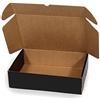 Only Boxes - Confezione da 20 scatole di cartone nero per spedizioni, scatole auto montanti, ideali per regalo, in cartone resistente, misura L, dimensioni 30 x 22 x 8 cm