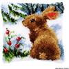 VERVACO Kit Latch Hook Cuscino Coniglio nella Neve Kit Gancio di Chiusura Tappeto ca. 40 x 40 cm Set Ricamo Principianti Casa Decorazioni attività Creative Adulti Hobby Rilassanti Gobelin Cuscino