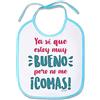 Supermolon 03441 - Ya se Que Estoy Molto Bueno Ma No Me Comas Bavaglino per bebè con lacci, blu celeste, unisex