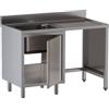 Ristosubito Lavello/Lavatoio Armadiato Acciaio Inox Una Vasca con Sgocciolatoio Con vano incasso pattumiera Modello APS/D126