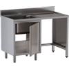 Ristosubito Lavello/Lavatoio Armadiato Acciaio Inox Una Vasca con Sgocciolatoio Con vano incasso pattumiera Modello APS/D127