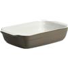 CREALYS 512728 - Teglia da Forno Ovale in Ceramica, con Manici, 25 x 15 x 5 cm, Colore: Grigio Talpa