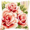 VERVACO Kit Cuscino Punto Croce ROSE ROSA I Set Ricamo Principianti Cuscini Gobelin Decorativi ca. 40 x 40 cm Accessori Per Lavoretti Creativi DIY Casa Decor Hobby Adulti Cross Stitch