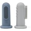 Mushie Spazzolino da dito in Silicone | senza BPA | set de 2 | Bambini da Dito, Training Brush & Primo Spazzolino | Accessori per Bambini Sicuri e di Alta Qualità | Tradewinds/Stone
