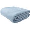ZOLLNER Coperta da divano soffice 150x200 cm - Plaid morbido e di lunga durata azzurro - lavabile a 40°C - cotone misto - con bordo elegante - qualità alberghiera - certificato OEKO TEX (R)