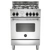 Bertazzoni La Germania AMN664EXT Cucina Gas 4 Fornelli con Forno Elettrico da 60 cm Acciaio inossidabile