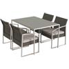 Garden Friend Set pranzo Bilbao - nero-grigio - Garden Friend - set 5 elementi (unità vendita 1 pz.)