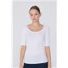 Tezenis Maglia Manica Corta Scollo Madonna In Cotone Organico Donna Bianco