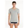 Tezenis T-shirt Scollo A V In Cotone Elasticizzato Uomo Grigio