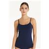 Tezenis Canotta Elasticizzata In Cotone Con Scollo Tondo Donna Blu