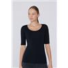 Tezenis Maglia Manica Corta Scollo Madonna In Cotone Organico Donna Nero