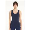 Tezenis Canotta In Cotone Organico Spalla Larga Scollo Stondato Donna Blu