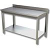 Ristosubito Tavolo da lavoro Acciaio Inox Con alzatina Modello G136A Dim. cm L.130 P.60 H.85