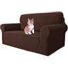 MAXIJIN Copridivano super elasticizzato per divano a 2 posti, coprisedili 1 pezzo Coprisedili jacquard Copridivano per cani Pet Friendly Fodera per divanetto aderente (2 posto, Caffè)