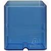 Exacompta - Cod. 67760D - Confezione da 10 Portapenne per scrivania Pen-Cube Chromaline - 2 scomparti di dimensioni ed altezze diverse - Dimensioni (PxLxA): 7,4x7,4x9,3 cm - Blu traslucido