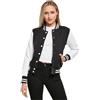 Build Your Brand Ladies Sweat College Jacket Giacca Varsity, Black/White, XL Donna