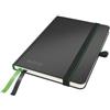 Leitz Complete Quality Notebook A6 a righe, 160 pagine, 80 fogli, copertina rigida con copertina di alta qualità, carta certificata FSC da 100 g/m², chiusura, segnalibro, porta penna, nero, 44800095