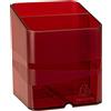 Exacompta - Cod. 67724D - Confezione da 10 Portapenne per scrivania Pen-Cube Chromaline - 2 scomparti di dimensioni ed altezze diverse - Dimensioni (PxLxA): 7,4x7,4x9,3 cm - Rosso scuro traslucido