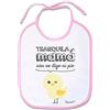 Supermolon 03267 - Tranquila Mamá ancora No Digo Ni Pío Bavaglino per bebè con lacci, rosa pastello, unisex