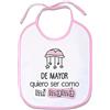 Supermolon 00785 - De Mayor Quiero ser Como Mi Mamá Bavaglino per bebè con lacci, rosa pastello, unisex