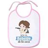Supermolon 02666 - Soy el Rebelde de la Casa, Bavaglino per bebè, con lacci, rosa pastello, unisex