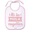 Supermolon 01461 - Mi Tía Mola Mogollón Bavaglino per bebè, con lacci, rosa pastello, unisex