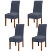 Leeyunbee 4 Pezzi Coprisedie con Schienale Elastica, Blu Grigio | Lavabile, Sfoderabile, Poliestere-elastam, Facile da Pulire, Fodere per Sedie, per Sala da Pranzo, Cucina Cerimonia Matrimoni