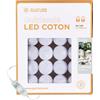GuirLED - Guirlanda luminoso a LED per batuffoli di cotone USB - Luce notturna per bambini 2h - Alimentatore doppio USB 2A incluso - 3 intensità - 24 sfere 2,4m - Fiocco