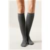Calzedonia Calze Lunghe In Cotone Rasato Grigio