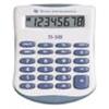 Texas Instruments SQPM 533443 T501 - - - Calcolatrice tascabile Texas - bianco/blu - Calcolatrice tascabile, maxi display a 8 cifre. Memorie e percentuale. Tastiera in plastica. Spegnimento automatico per una maggiore durata delle batterie. Alimentazione