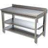 Ristosubito Tavolo da lavoro Acciaio Inox Con alzatina con 2 ripiani Modello G2R086A Dim. cm L.80 P.60 H.85