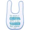 Supermolon 03533 - Yo Quiero A Mis Papis Ma A Mis Abuelitos los Adoro Bavaglino per bebè, con velcro, blu celeste, unisex