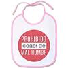 Supermolon 02345 - Vietato Coger de Mal Humor, Bavaglino per bebè con lacci, rosa pastello, unisex