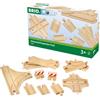 BRIO Gamma di binari e interruttori BRIO World 33307 - 11 interruttori in legno di faggio per il treno in legno BRIO - Consigliato per bambini dai 3 anni in su