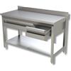 Ristosubito Tavolo da lavoro Acciaio Inox Con alzatina con 3 cassetti Modello G3C156A