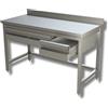 Ristosubito Tavolo da lavoro Acciaio Inox Con alzatina con 3 cassetti con telaio/cornice Modello GSR3C156A
