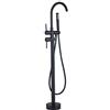 Beelee Freestanding Rubinetti per vasca, montaggio a pavimento miscelatore rubinetto per vasca con spruzzatore a mano, 2 maniglie, Nero, Beelee BL19001B