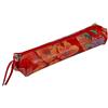 Clairefontaine 4100100C Trousse slim Celeste in vera pelle, fantasia floreale rossa